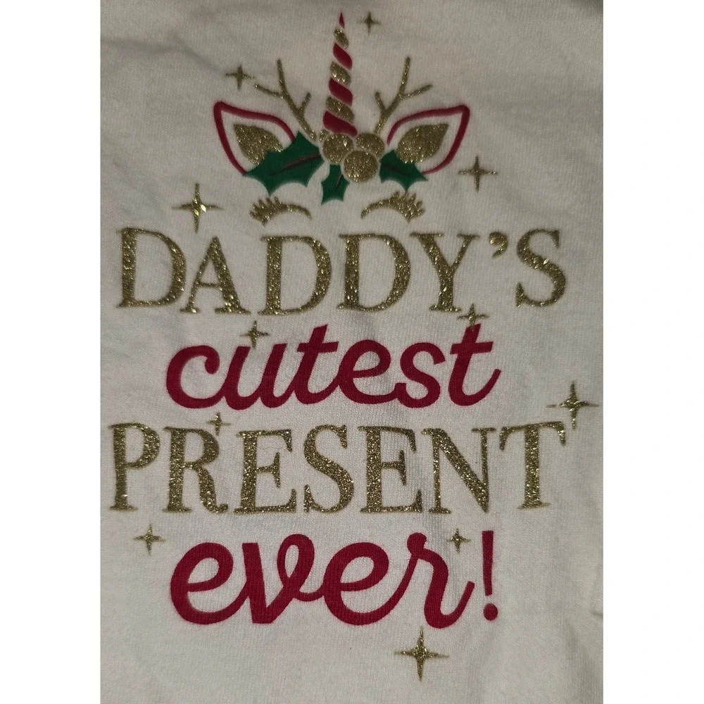 The Childrens Place Baby Bodysuit Daddys Cutest Present Ever White Holiday 0-3M